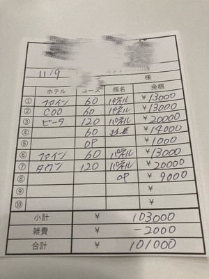 【11月9日￥101000】