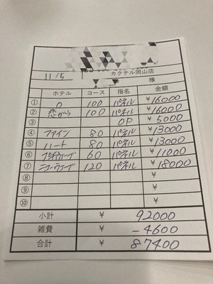 【11月5日￥87400】