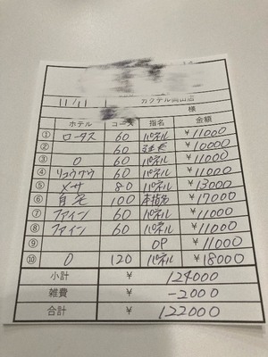 【11月11日￥122000】