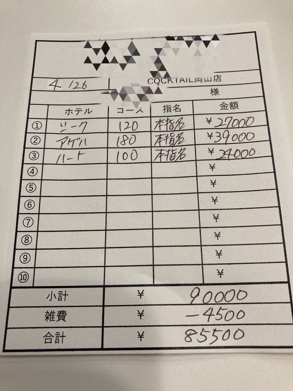 【4月26日￥85500】